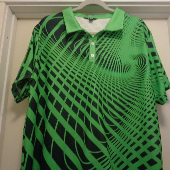 60S STYLED MOD OP ART MENS POLO SHIRT WOWIE BY OUKU 2 X L - Picture 6 of 7